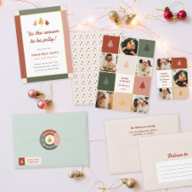 Modern Pastel & Gold Christmas Tree Photo Collage