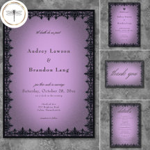Victorian Gothic Iron Border Purple Wedding
