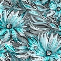 Beautiful Blue Teal Floral Print Collection