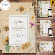 Vintage Summer Sunflowers Floral Wedding