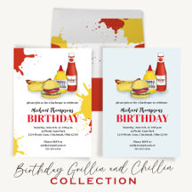 Birthday BBQ Grillin and Chillin Whimsical