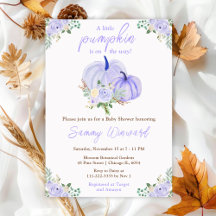 Purple Pumpkins Floral Baby Shower