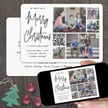 QR Code & Photos Scannable Christmas Cards & Decor