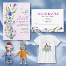 Watercolor wildflowers spring Baby Shower