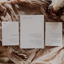 Stylish Minimalist Wedding Invitation Suite