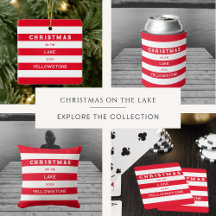 Christmas On The Lake Red Nautical Stripe
