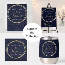40 and Fabulous Birthday Party Supplies Navy Gold
