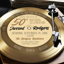 Black & Gold Vinyl Record 50th Birthday Party