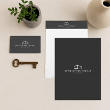 Modern Home Logo Dark Gray Realtor Business Suite