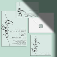 Pastel Mint Modern Minimalist Script Wedding