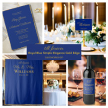 Till Forever- Royal Blue Simple Elegance Gold Edge