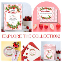 Berry Sweet Pink Gingham Strawberry