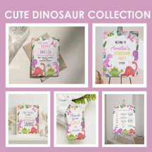 Cute Dinosaur Girl Birthday