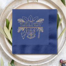 Corporate Christmas Party Company Real Foil Napkin
