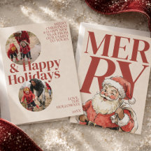 Bold Typography Vintage Santa Holiday Collection