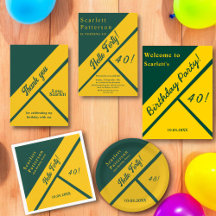 Elegant Modern Green And Gold Stylish Birthday
