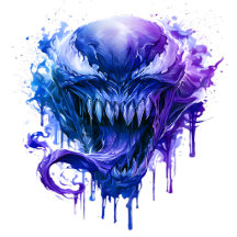Blue Purple Alien Symbiote Watercolor Collection