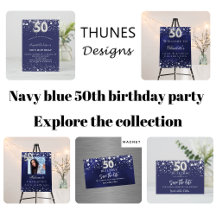 50th birthday party navy blue stars