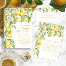 Elegant Citrus Lemon Floral Bridal Shower