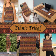 Traditional Terracotta Ethnic Tribal Boho Pattern