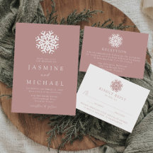 Simple Snowflake Dusty Rose Wedding Collection