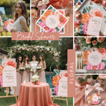 bright and bold vibrant floral bridal shower 