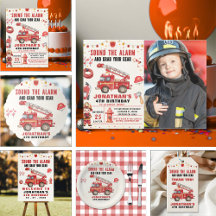 Cute Birthday Boy with Firefighter Theme
