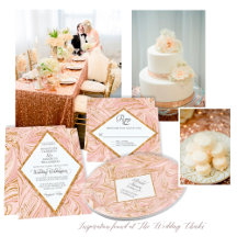 Rose Gold Marble Marbled Wedding