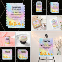 Modern Colorful Rubber Duckies Baby Shower