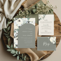 Olive Green Floral Wedding Suite