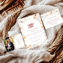 Romantic Garden Flowers Graduation