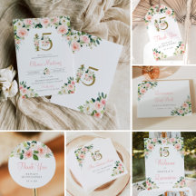 BLUSH QUINCE Floral Gold Pretty Sweet 15