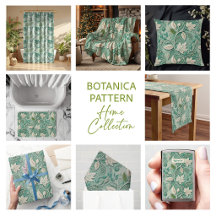 Pastel Green Vintage Botanical Flowers Pattern
