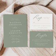 Elegant Calligraphy Sage Green Wedding Collection