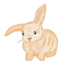 Cute Brown Bunny Rabbit - hand-drawn.