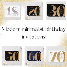 Modern minimalist birthday invitation