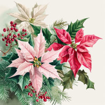 Pink Poinsettias Elegant Christmas