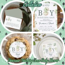 Dinosaur Hatching Soon Baby Shower
