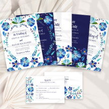 Blue Talavera Floral Mexican Wedding Collection