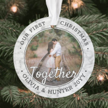 Our First Christmas Together Photo Ornaments