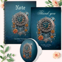 Ornate Steampunk Clock with Roses.