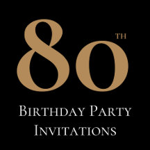 80th Birthday Party Invitations