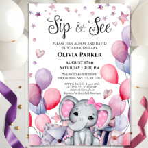 Sip & See Invitation Cards