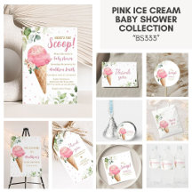 Pink Ice Cream Baby Shower Collection