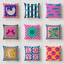 Dopamine Aesthetic Maximalist Throw Pillow Set 2