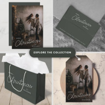 Trendy Christmas Couple Photo