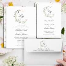 Wildflower Monogram Wreath Wedding