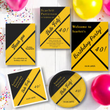 Elegant Modern Black And Gold Stylish Birthday