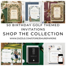 50th Birthday Par-Tee Golf Themed Invitations