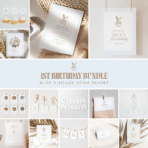 Blue Vintage Bunny Some Bunny Is Turning One